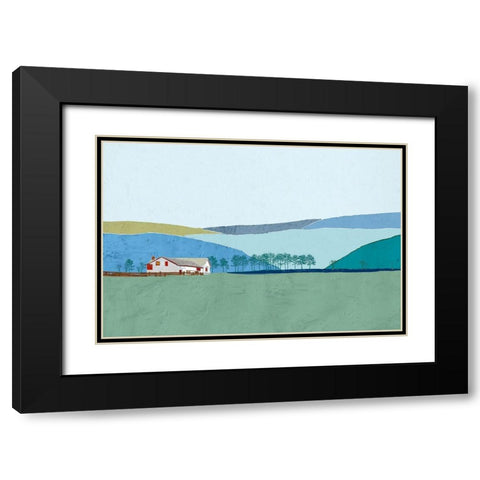 Behind the Hills Black Modern Wood Framed Art Print with Double Matting by Cacho, E.L
