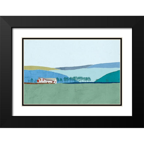 Behind the Hills Black Modern Wood Framed Art Print with Double Matting by Cacho, E.L
