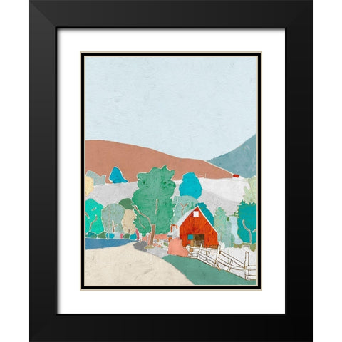 Rural Melody Black Modern Wood Framed Art Print with Double Matting by Cacho, E.L.