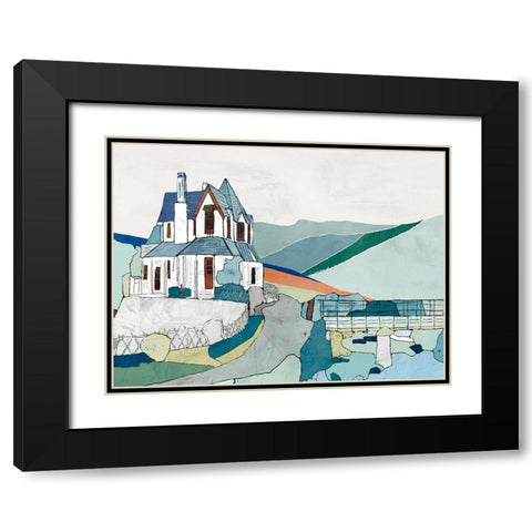 Green Hills Poem Black Modern Wood Framed Art Print with Double Matting by Cacho, E.L.
