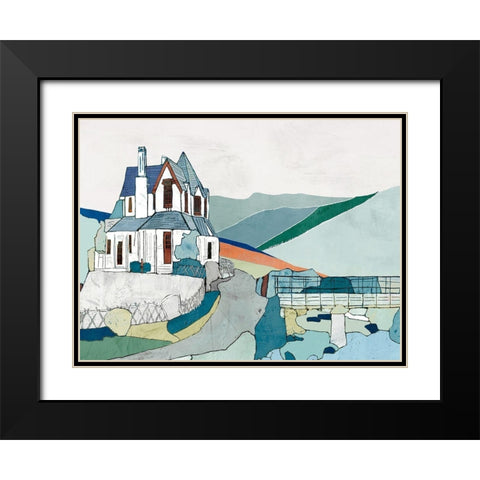 Green Hills Poem Black Modern Wood Framed Art Print with Double Matting by Cacho, E.L.