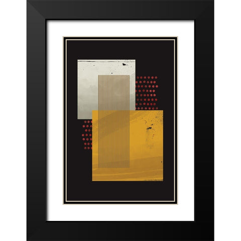 Abstract Geo I  Black Modern Wood Framed Art Print with Double Matting by William, Gary