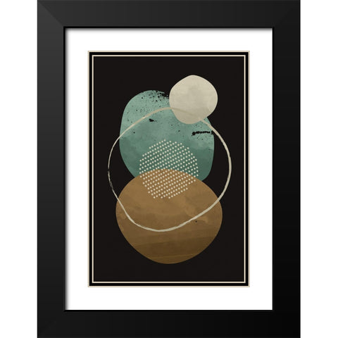 Abstract Geo III Black Modern Wood Framed Art Print with Double Matting by William, Gary