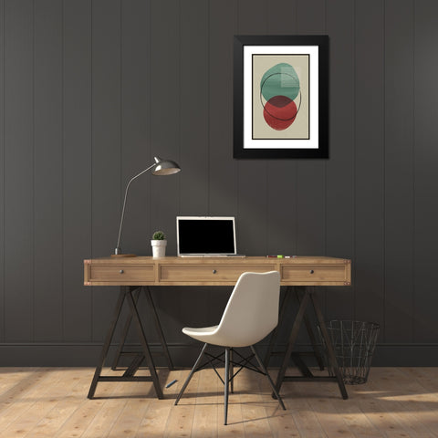 Geometric Hues I  Black Modern Wood Framed Art Print with Double Matting by William, Gary