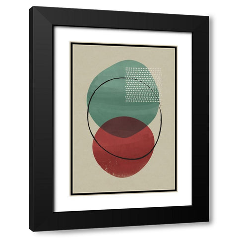 Geometric Hues I  Black Modern Wood Framed Art Print with Double Matting by William, Gary