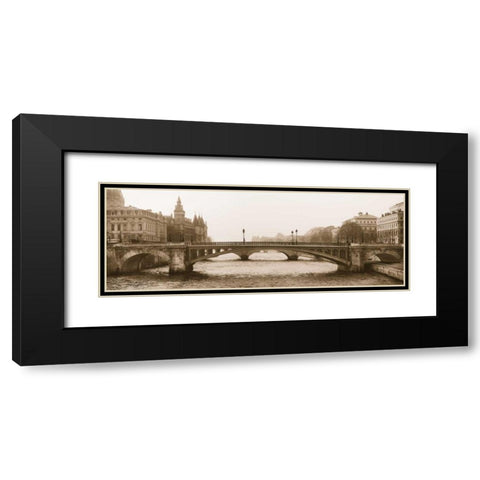 Pont Notre Dame Black Modern Wood Framed Art Print with Double Matting by White, Karen