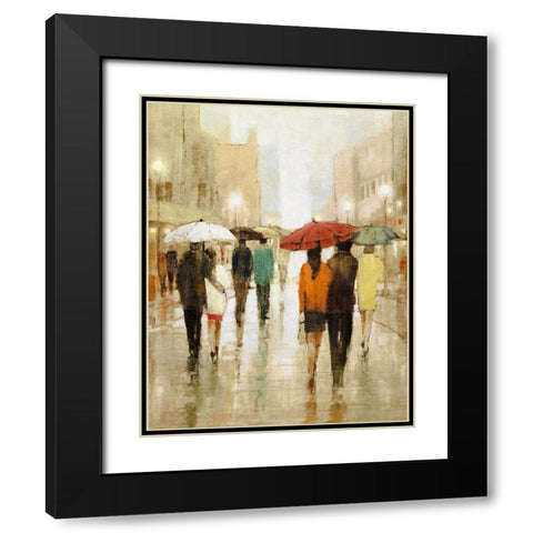 Gentle Rain Black Modern Wood Framed Art Print with Double Matting by Kroeker, Wendy