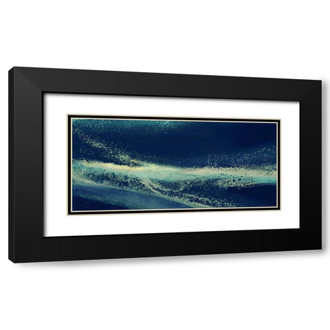 Gold Stream Ultramarine Black Modern Wood Framed Art Print with Double Matting by Kroker, Wendy