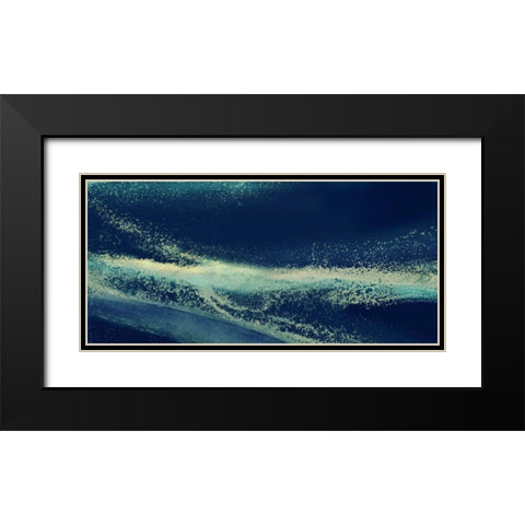 Gold Stream Ultramarine Black Modern Wood Framed Art Print with Double Matting by Kroker, Wendy