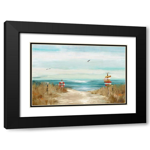 Beach Bird Black Modern Wood Framed Art Print with Double Matting by Wilson, Aimee