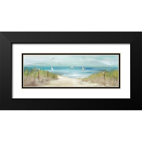 Beachlong Birds Black Modern Wood Framed Art Print with Double Matting by Wilson, Aimee