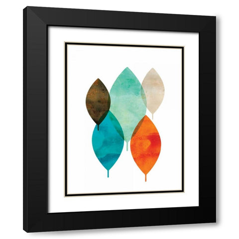 Mod Leaves I Black Modern Wood Framed Art Print with Double Matting by Wilson, Aimee