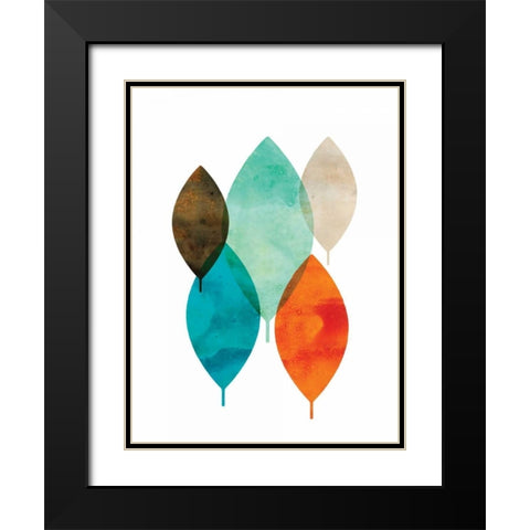 Mod Leaves I Black Modern Wood Framed Art Print with Double Matting by Wilson, Aimee