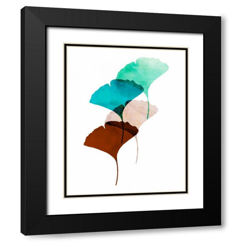 Mod Leaves III Black Modern Wood Framed Art Print with Double Matting by Wilson, Aimee