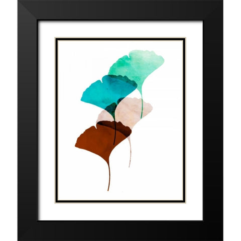 Mod Leaves III Black Modern Wood Framed Art Print with Double Matting by Wilson, Aimee