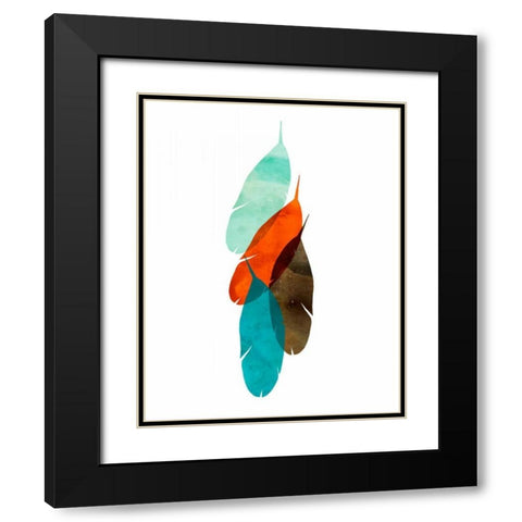 Mod Feathers Black Modern Wood Framed Art Print with Double Matting by Wilson, Aimee