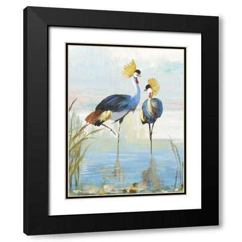 Heron Pairing Black Modern Wood Framed Art Print with Double Matting by Wilson, Aimee