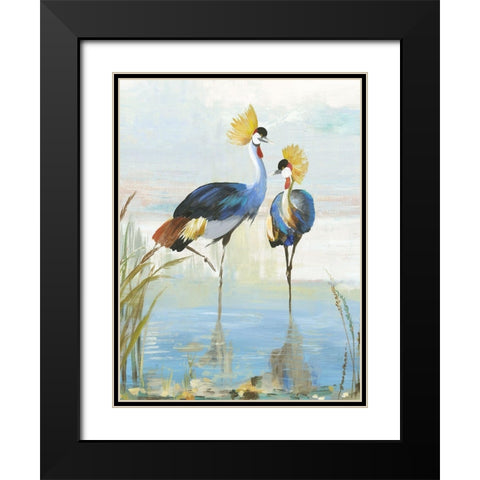 Heron Pairing Black Modern Wood Framed Art Print with Double Matting by Wilson, Aimee