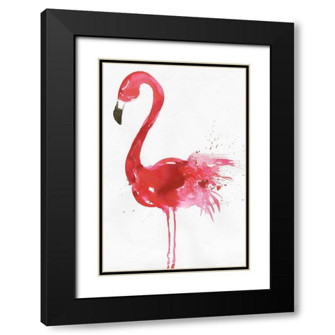 Flamingo Portrait I Black Modern Wood Framed Art Print with Double Matting by Wilson, Aimee
