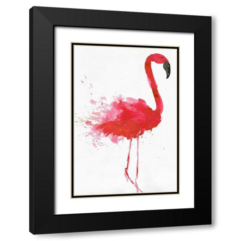 Flamingo Portrait II Black Modern Wood Framed Art Print with Double Matting by Wilson, Aimee