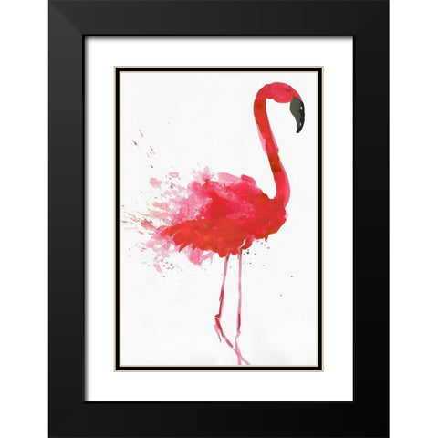 Flamingo Portrait II Black Modern Wood Framed Art Print with Double Matting by Wilson, Aimee