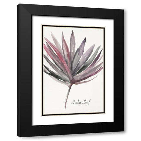 Aralia Leaf  Black Modern Wood Framed Art Print with Double Matting by Wilson, Aimee