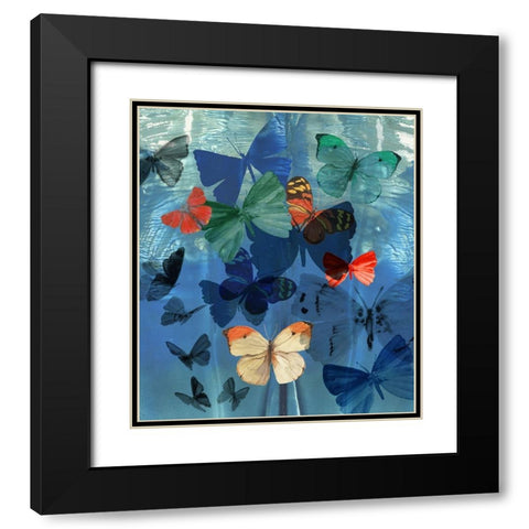 Fluttering Butterflies  Black Modern Wood Framed Art Print with Double Matting by Wilson, Aimee