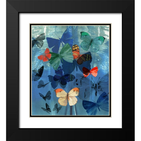 Fluttering Butterflies  Black Modern Wood Framed Art Print with Double Matting by Wilson, Aimee