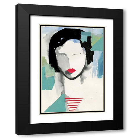 Girl with Red Stripes I  Black Modern Wood Framed Art Print with Double Matting by Wilson, Aimee