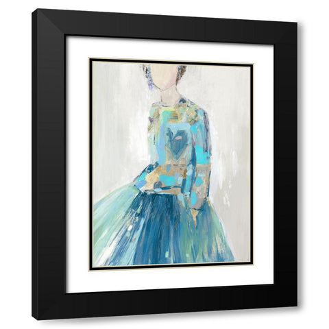 Blue Muse  Black Modern Wood Framed Art Print with Double Matting by Wilson, Aimee