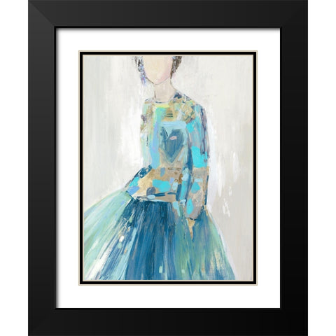 Blue Muse  Black Modern Wood Framed Art Print with Double Matting by Wilson, Aimee