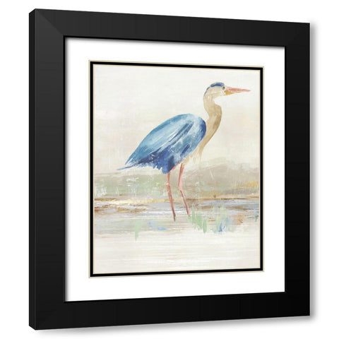 Heron in Lake  Black Modern Wood Framed Art Print with Double Matting by Wilson, Aimee