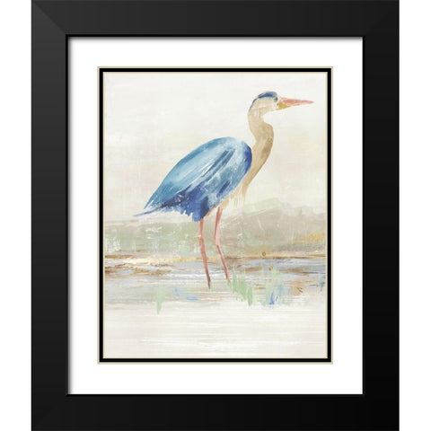 Heron in Lake  Black Modern Wood Framed Art Print with Double Matting by Wilson, Aimee