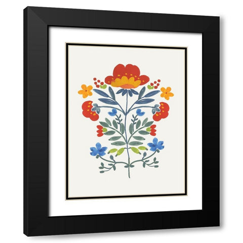 Red Roostery Flower Black Modern Wood Framed Art Print with Double Matting by Wilson, Aimee