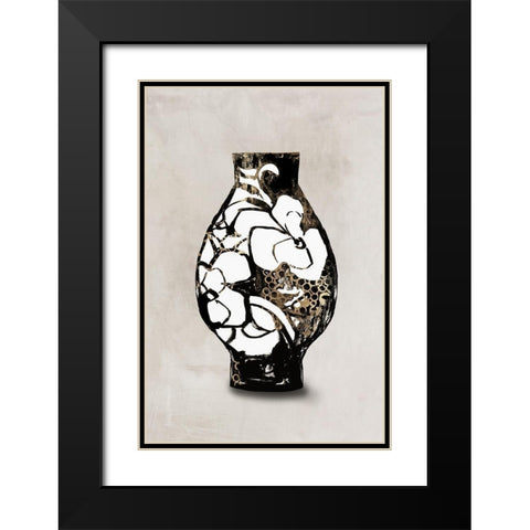 Golden Vase II Black Modern Wood Framed Art Print with Double Matting by Wilson, Aimee