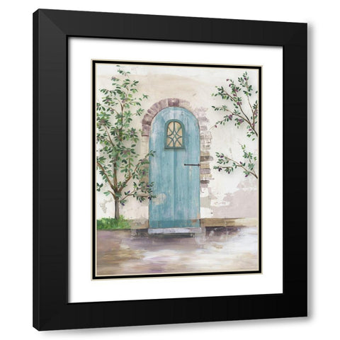Arch Door with Olive Tree Black Modern Wood Framed Art Print with Double Matting by Wilson, Aimee