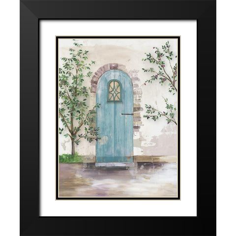 Arch Door with Olive Tree Black Modern Wood Framed Art Print with Double Matting by Wilson, Aimee