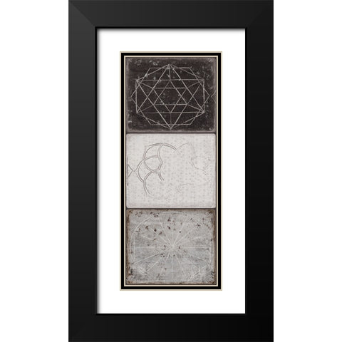 Black Tiles I Black Modern Wood Framed Art Print with Double Matting by Wilson, Aimee