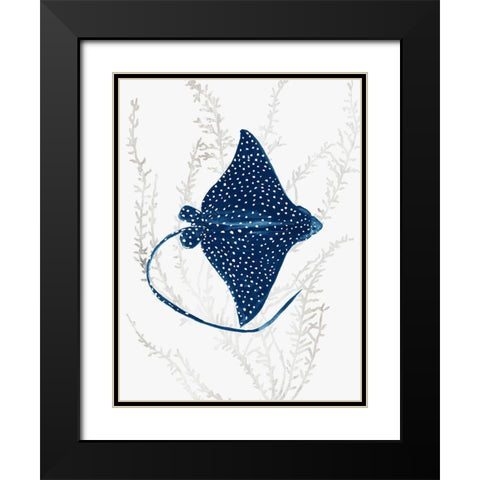 Blue Stingray I  Black Modern Wood Framed Art Print with Double Matting by Wilson, Aimee