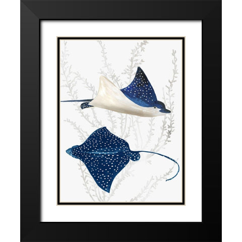 Blue Stingray II Black Modern Wood Framed Art Print with Double Matting by Wilson, Aimee