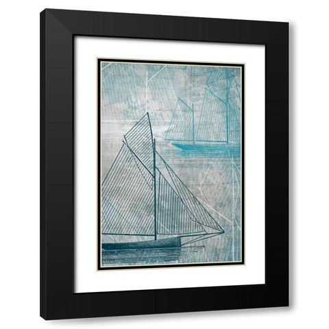 Danielas Sailboat IV Black Modern Wood Framed Art Print with Double Matting by Wilson, Aimee