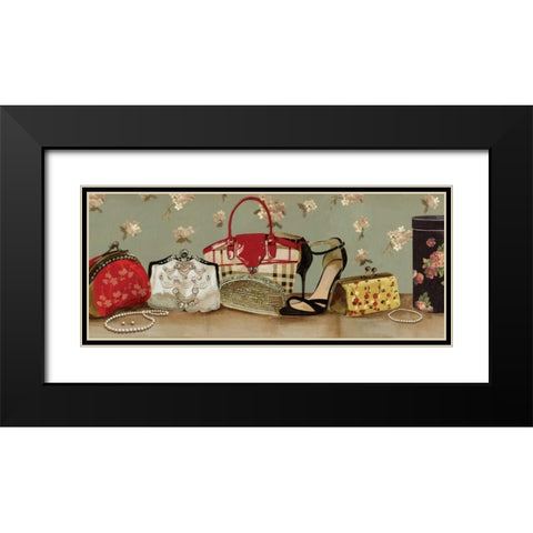 Purse Lineup Black Modern Wood Framed Art Print with Double Matting by Wilson, Aimee