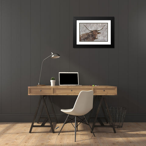 A No Bull Black Modern Wood Framed Art Print with Double Matting by Cooke, William