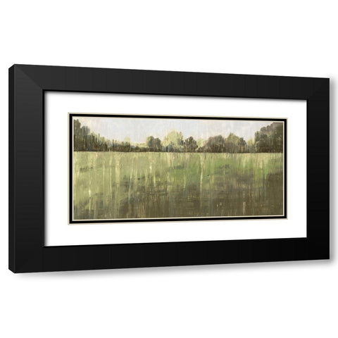 Green Field III  Black Modern Wood Framed Art Print with Double Matting by Wilde, Susan
