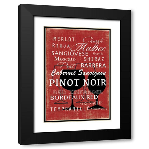 Red Wine Collection - Mini Black Modern Wood Framed Art Print with Double Matting by Wilson, Aimee