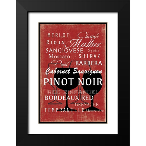 Red Wine Collection - Mini Black Modern Wood Framed Art Print with Double Matting by Wilson, Aimee