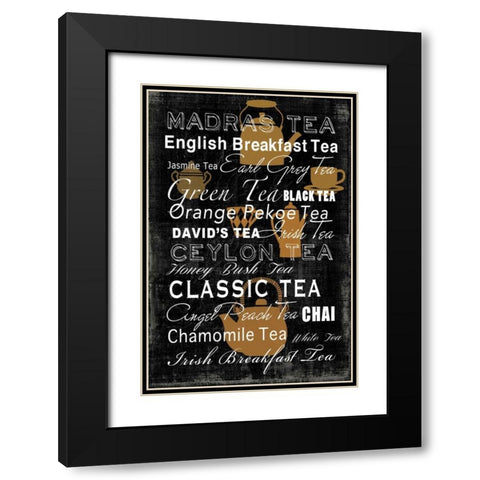 Tea Collection - Mini Black Modern Wood Framed Art Print with Double Matting by Wilson, Aimee