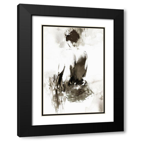 Ink Lady Black Modern Wood Framed Art Print with Double Matting by Wilson, Aimee