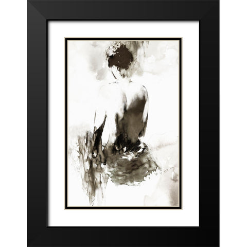 Ink Lady Black Modern Wood Framed Art Print with Double Matting by Wilson, Aimee