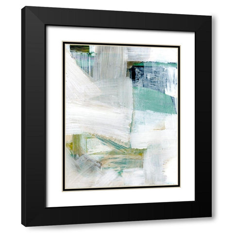 White Blues I Black Modern Wood Framed Art Print with Double Matting by Cartissi